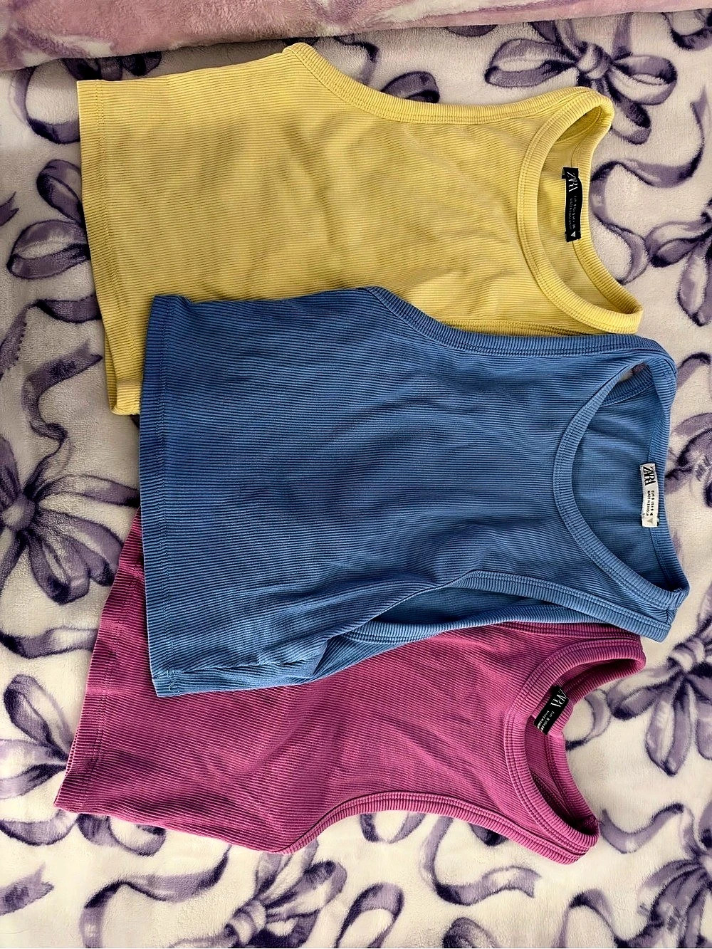 Zara Cropped and Ribbed Tank Tops Set of 3